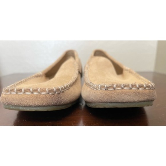 Skechers Mens Loafers Shoes Beige Leather Slip-On Moc Toe Us 9.5 - Picture 5 of 8
